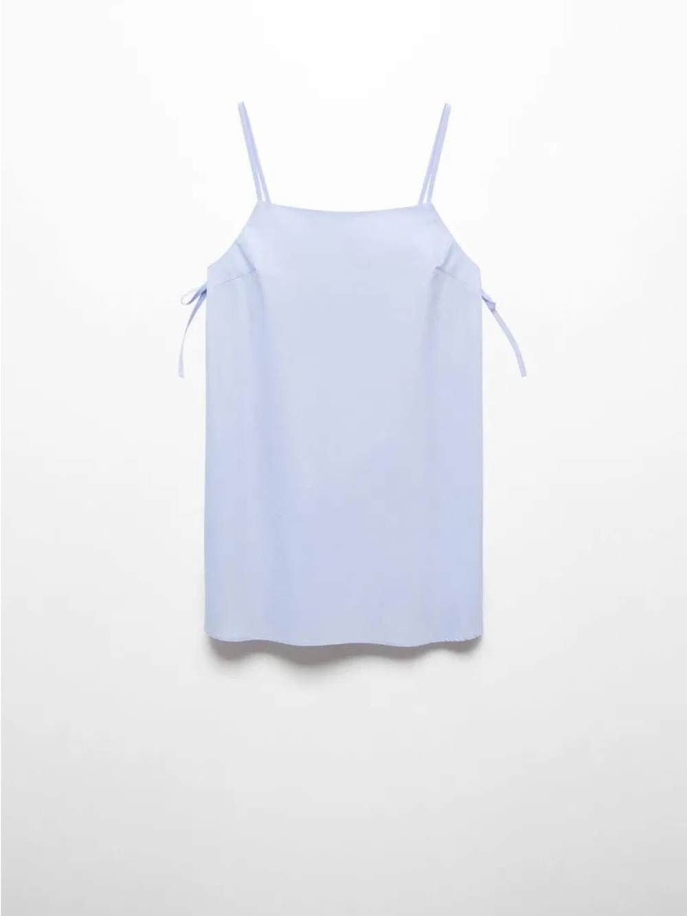 Mango Sky Blue 100% Cotton Spaghetti Strap Cami Dress